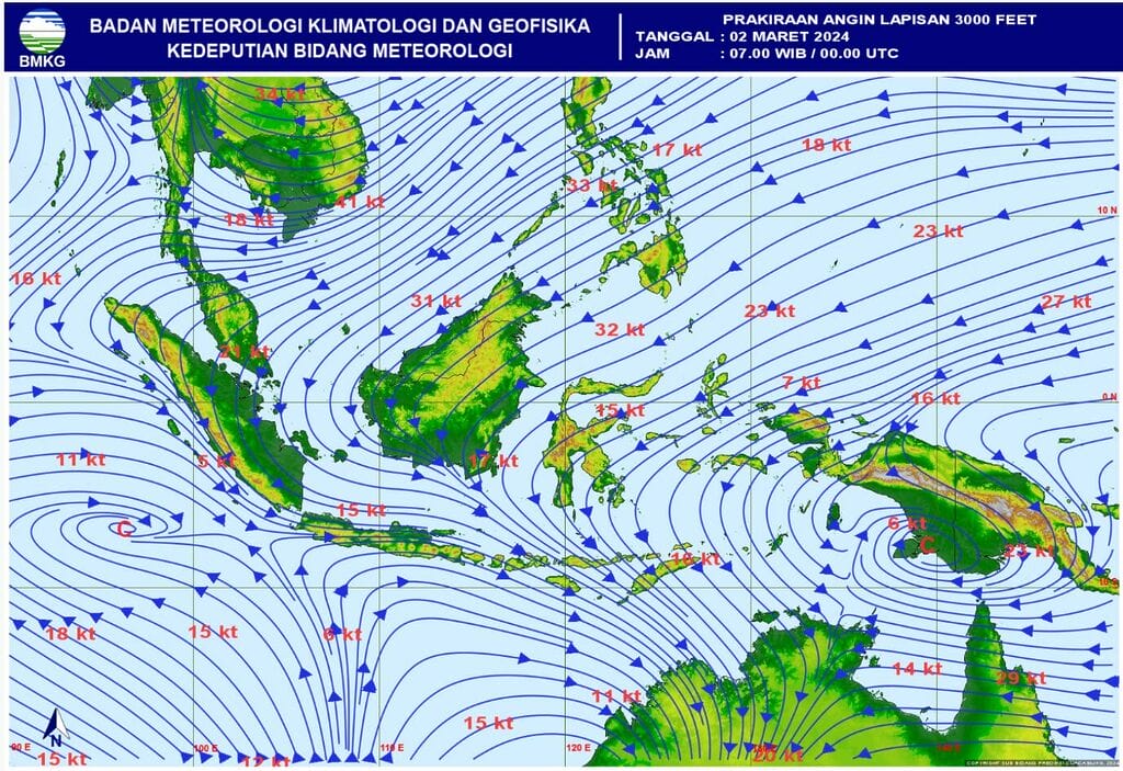 indonesia weather in march 2024